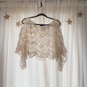 Beige Shawl (Machine Crochet)